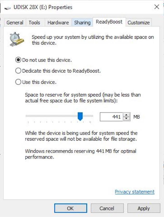 readyboost 100855830 orig 17 maneiras de deixar o Windows 10 mais rápido