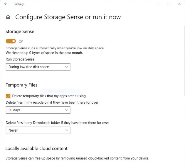 win10 storage sense aug2019 100808880 orig 17 maneiras de deixar o Windows 10 mais rápido